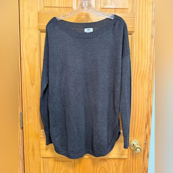 Old Navy size L pretty, cozy charcoal sweater - Picture 1 of 8